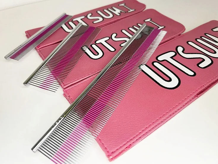 UTSUMI 4.5 Wide Pink Line Comb