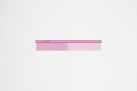 Utsumi cat comb 5 inch stainless steel grooming comb pink