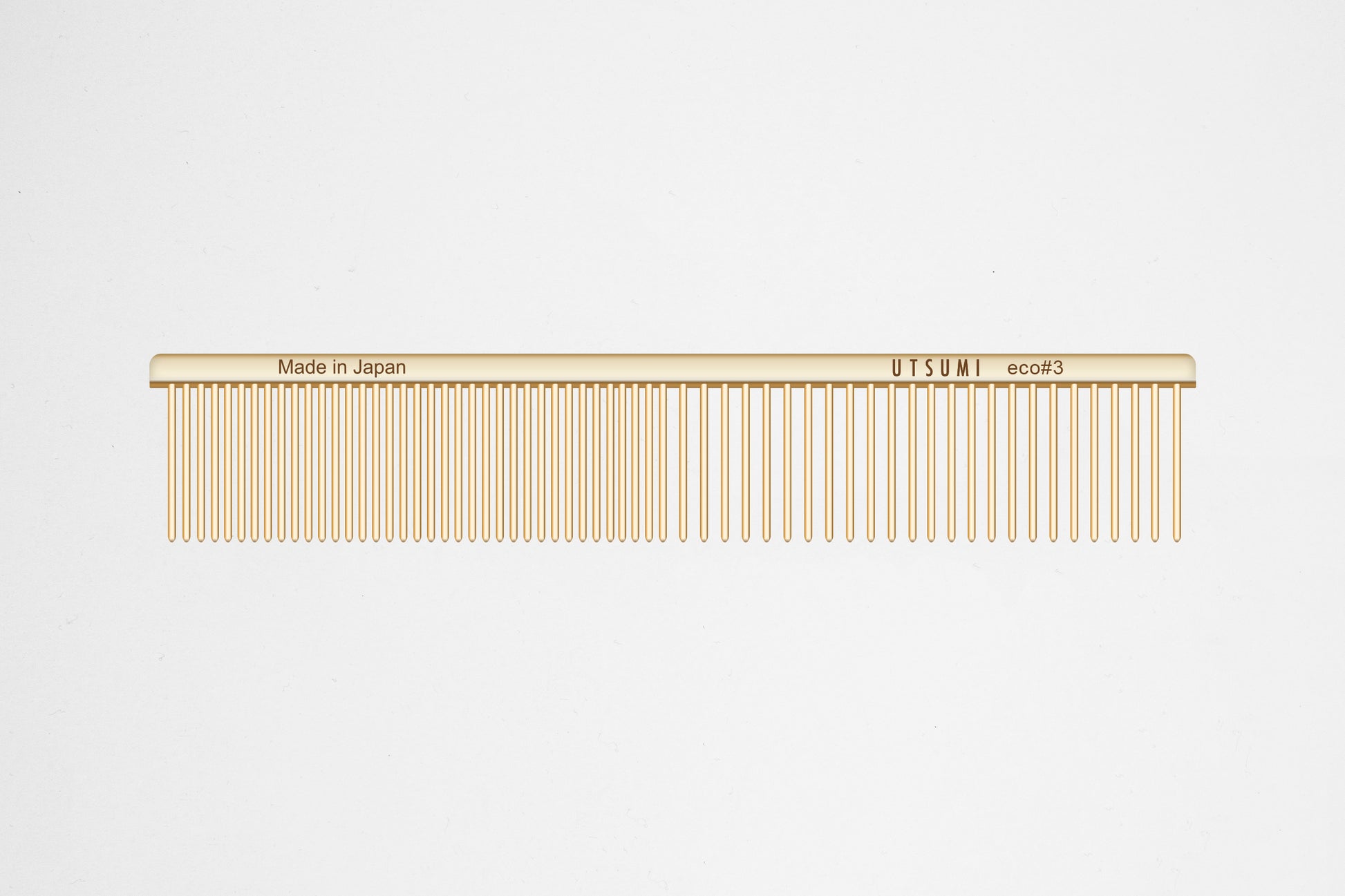 Utsumi ECO 3 dog grooming comb brass handle gold