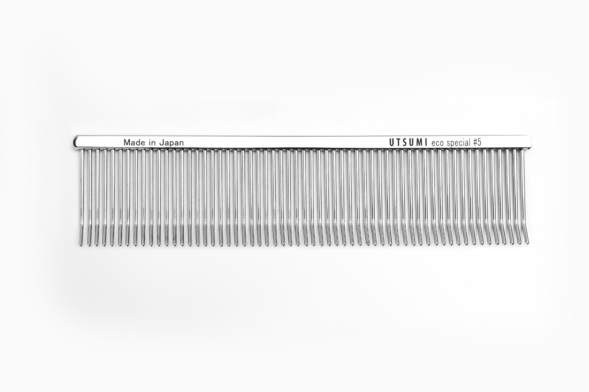 Utsumi ECO Special 5 dog grooming comb brass handle silver