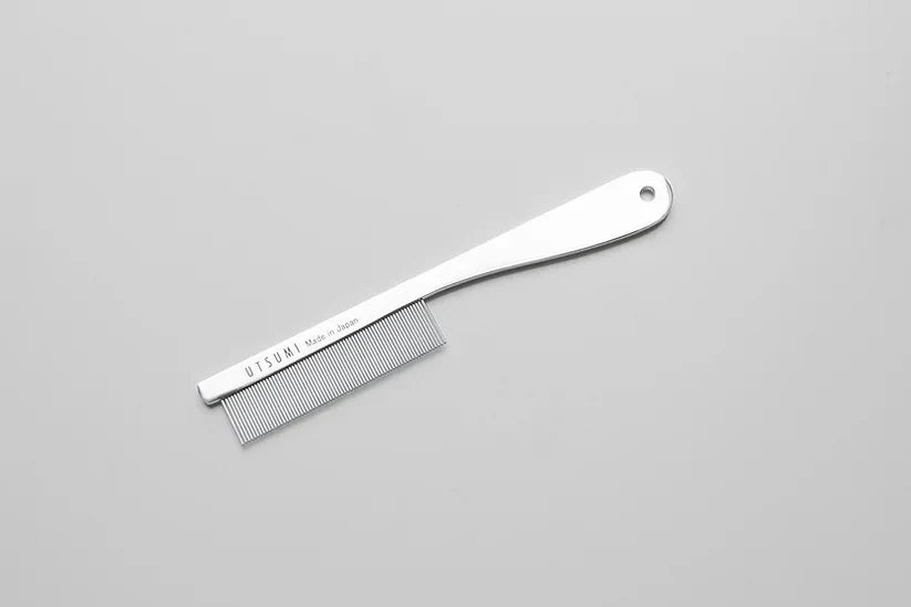 Utsumi face comb with handle dog grooming stainless steel