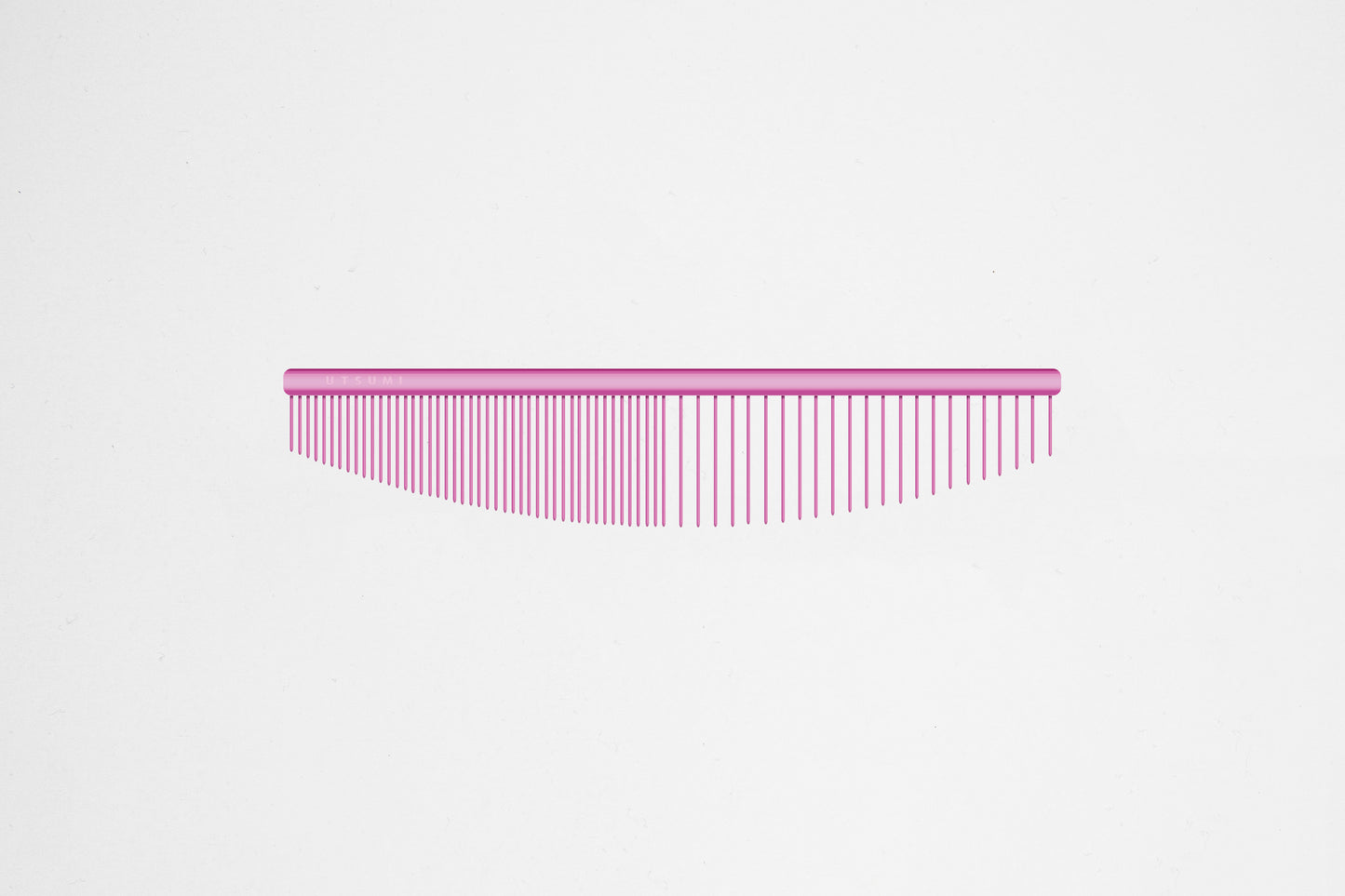 Utsumi half moon comb curved dog grooming finishing comb pink