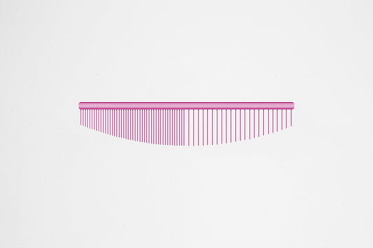Utsumi half moon comb curved dog grooming finishing comb pink