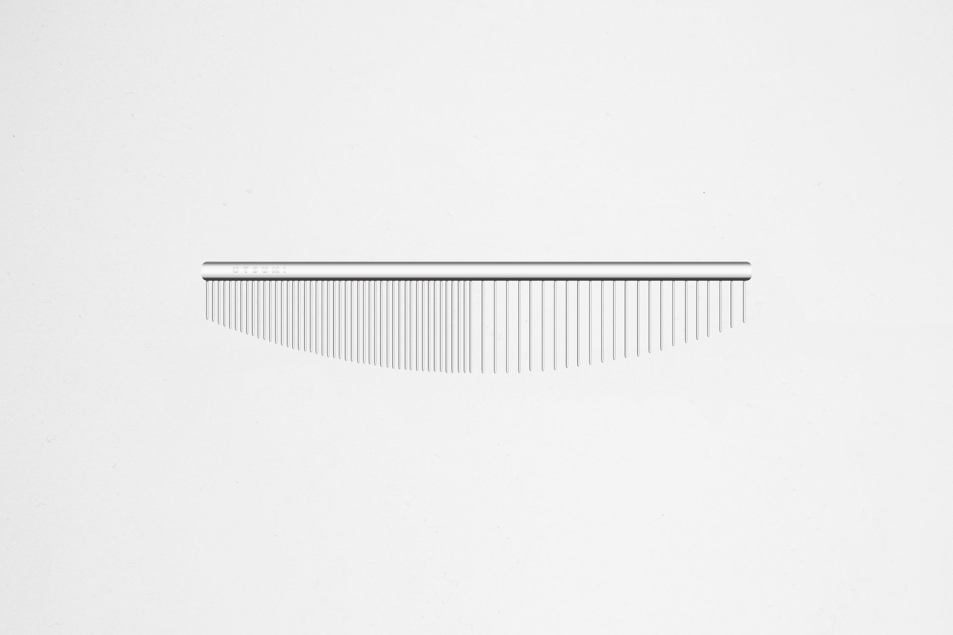 Utsumi professional half moon facial grooming comb stainless steel silver